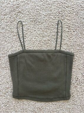 Abercrombie Cotton Ribbed Cropped Cami Top